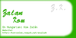 zalan kom business card